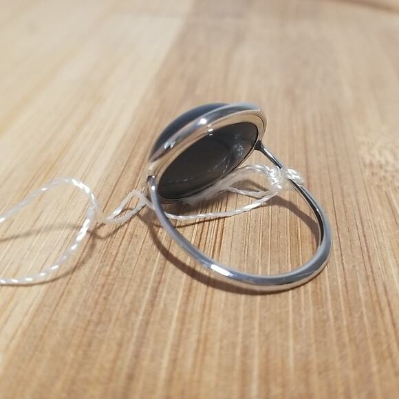 NWT Calvin Klein Black Circle Fashion Ring size 9 - Picture 2 of 5
